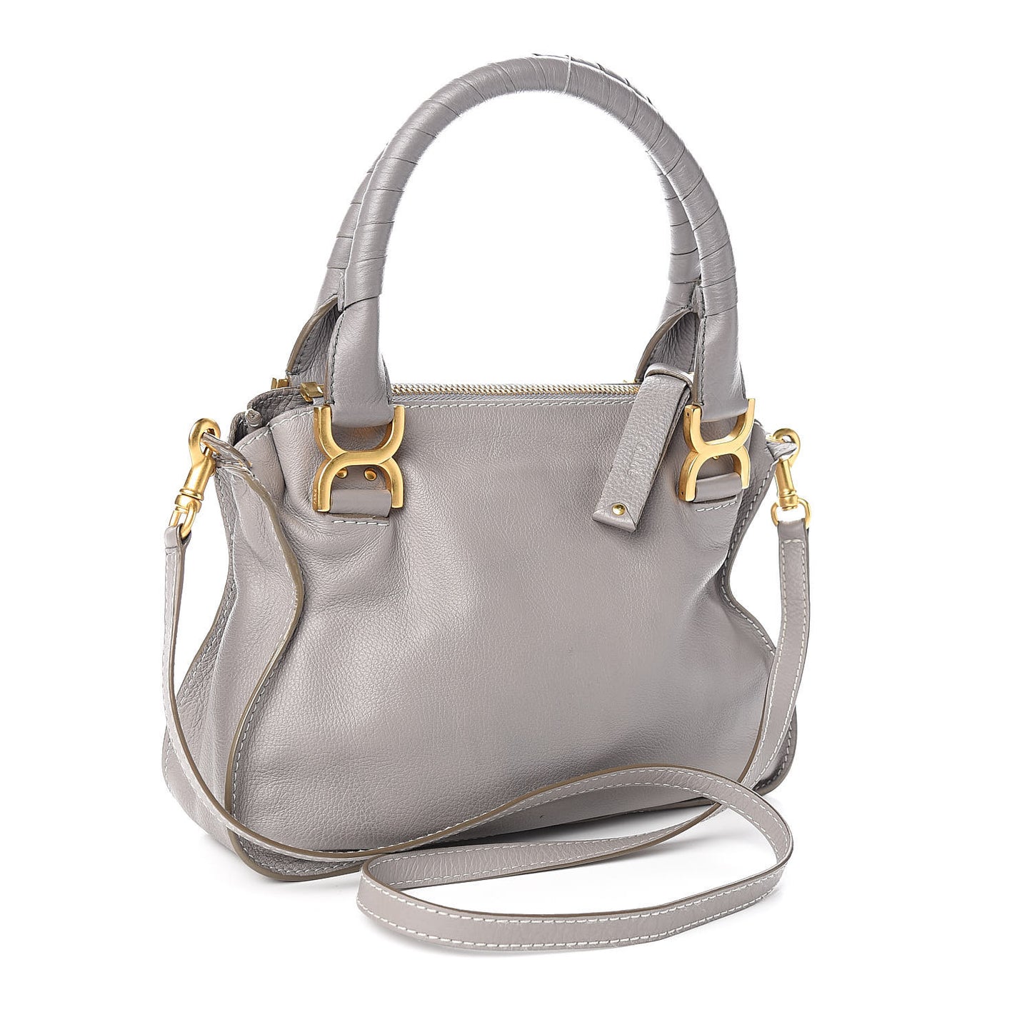 Calfskin Small Marcie Satchel Cashmere Grey