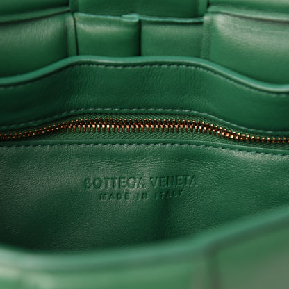 Bottega Veneta Lambskin Maxi Intreccio Padded Chain Cassette Crossbody Bag Racing Green 9 of 12