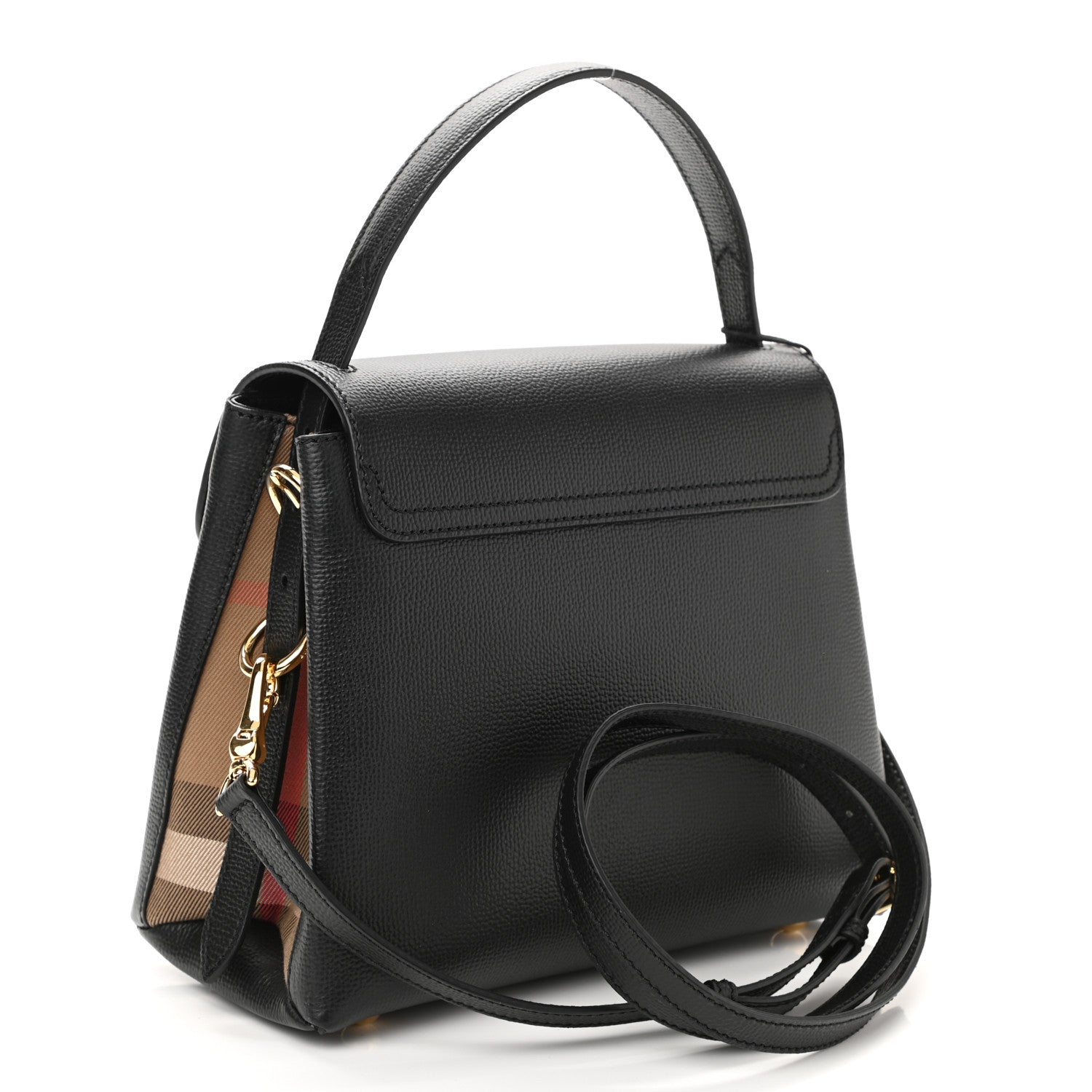 Burberry Derby Calfskin House Check Small Camberley Black 3 of 9