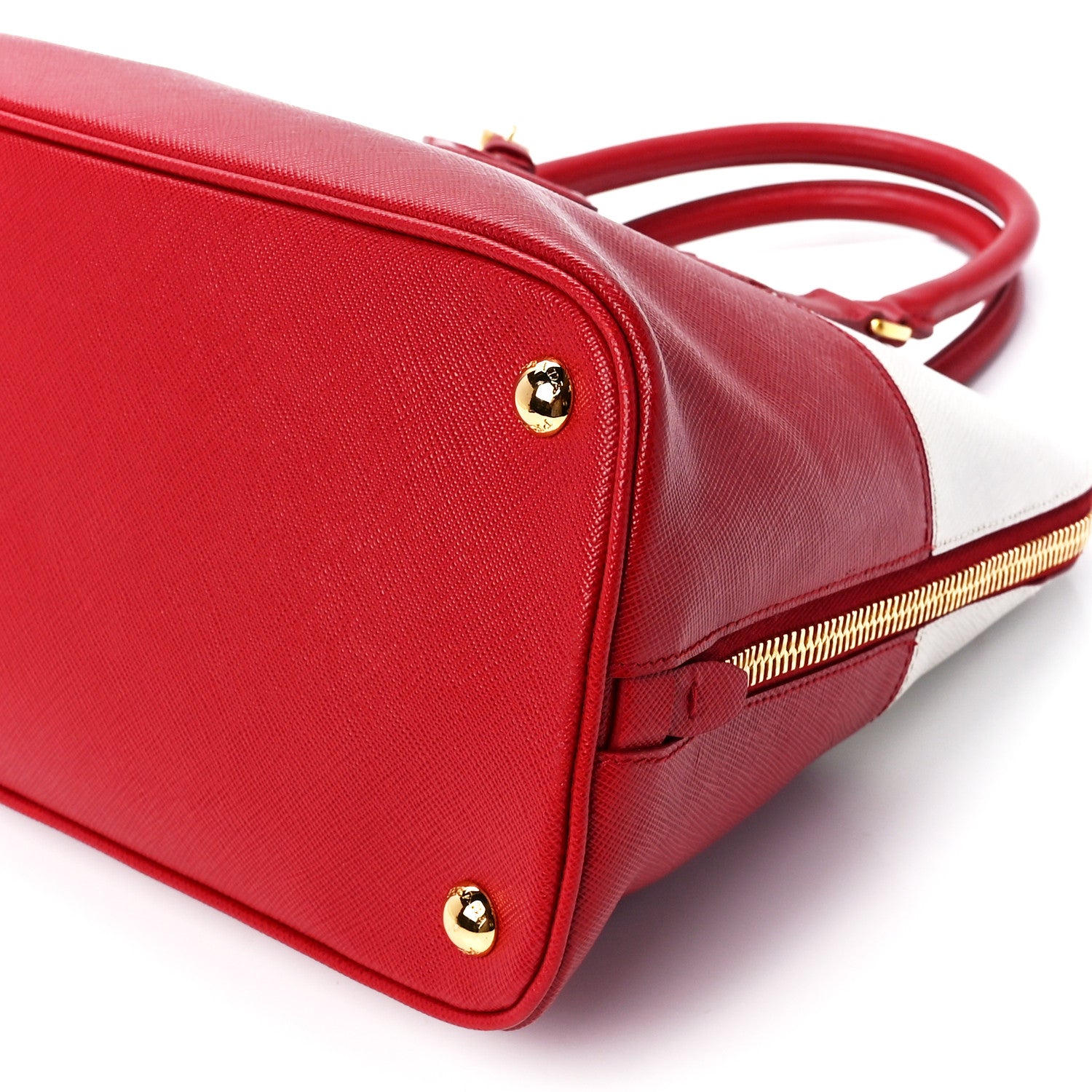 Prada Saffiano Lux Small Promenade Tote Fuoco Talco 11 of 11