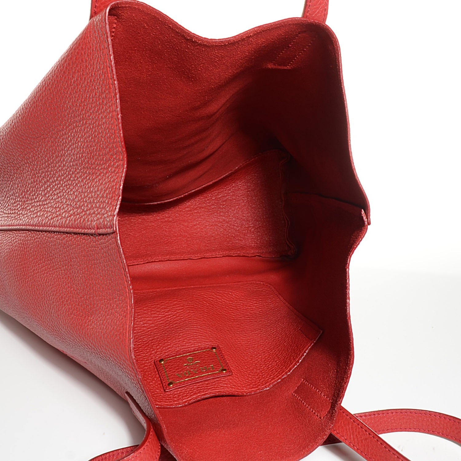 Prada Vitello Daino Tote Rosso 5 of 9