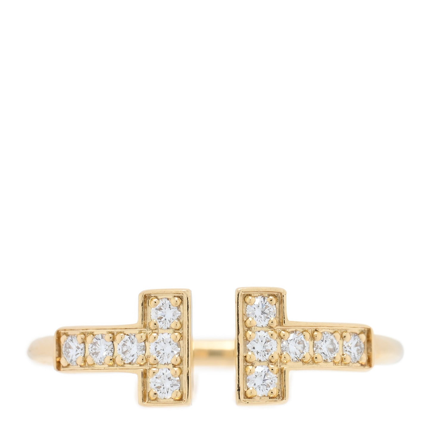 18K Yellow Gold Diamond T Wire Ring 47 4