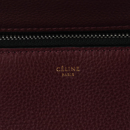 Celine Drummed Calfskin Medium Edge Shoulder Bag Wine 6 of 9