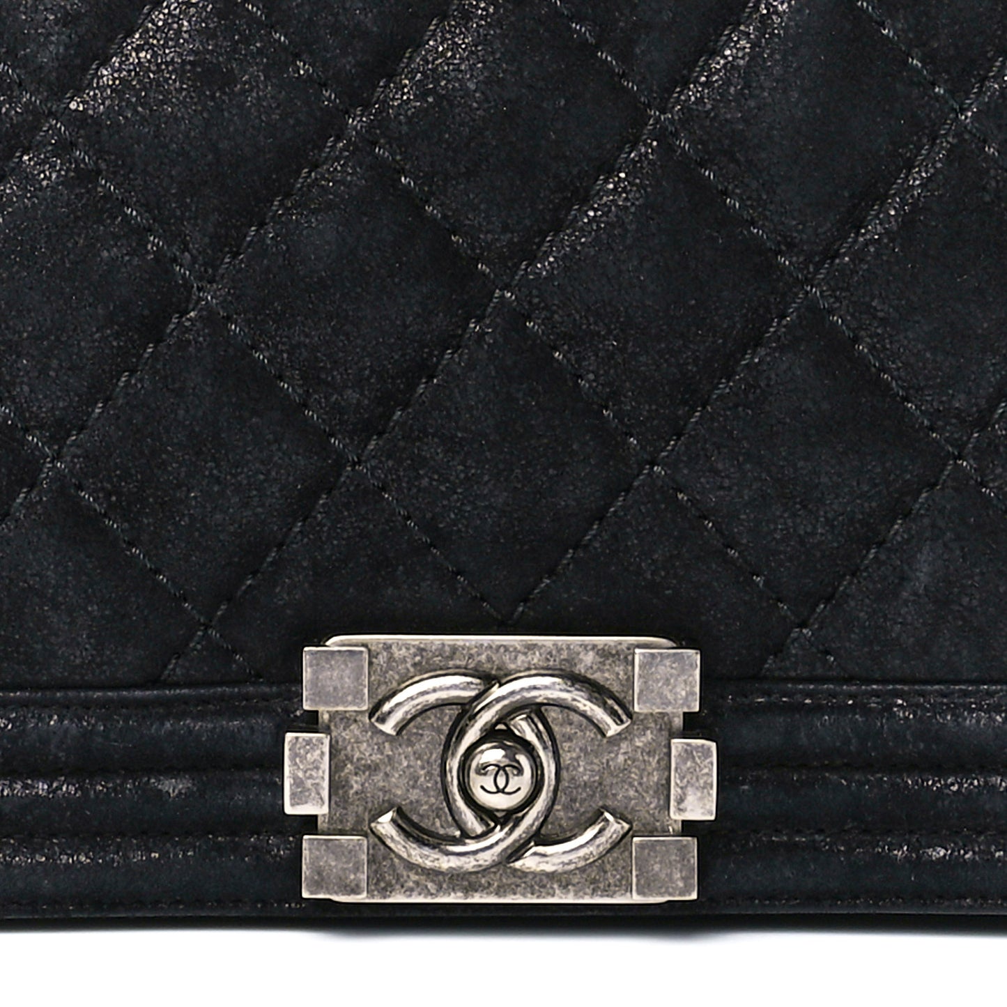 Goatskin Quilted Medium Gentle Boy Flap Black