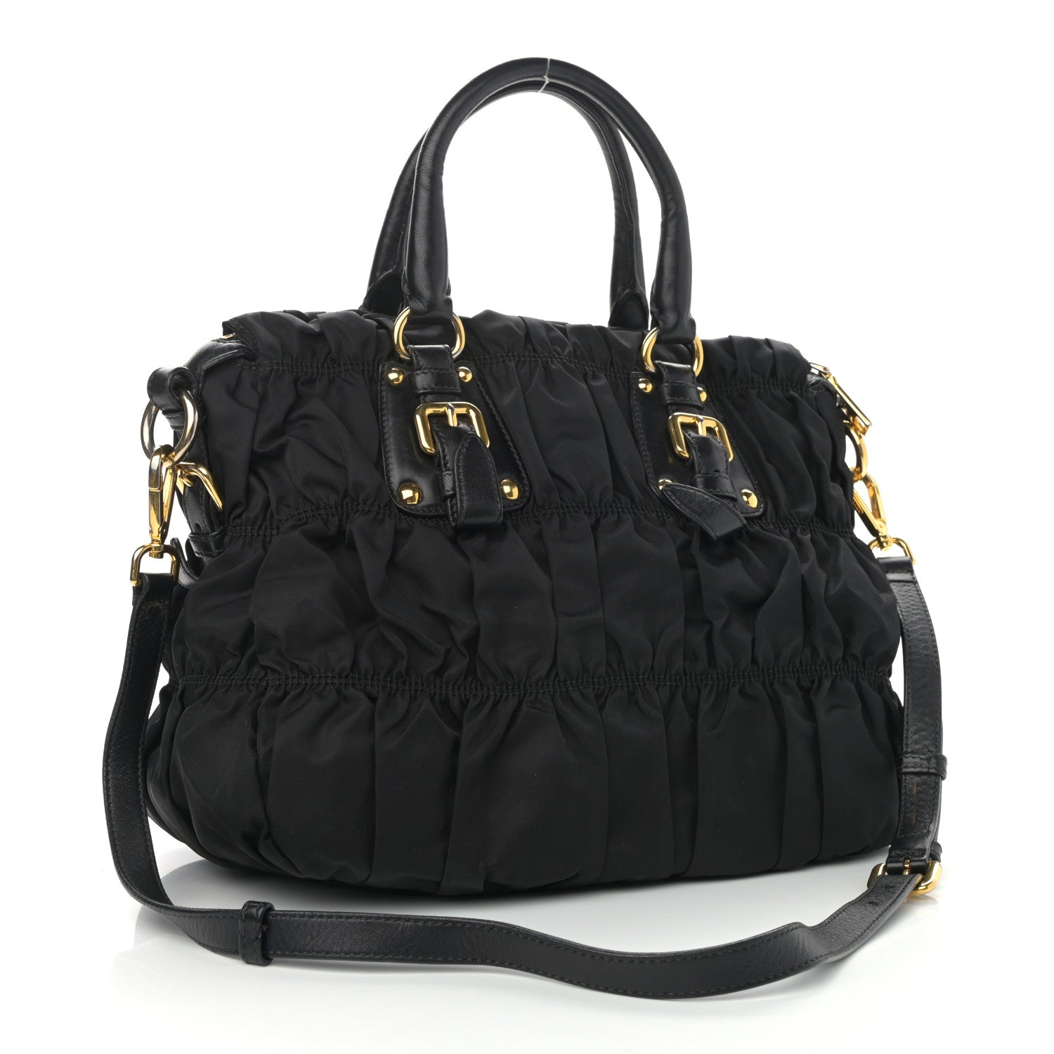 Prada Tessuto Nylon Gaufre Tote Black 3 of 12