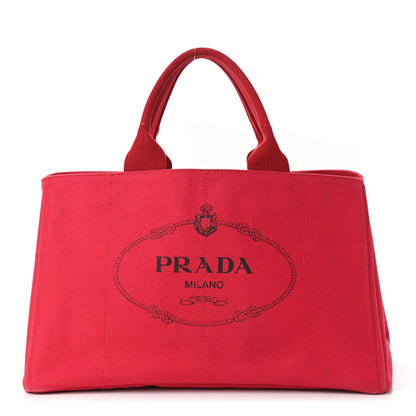 Prada Canapa Logo Shopping Tote Rosso 1 of 10