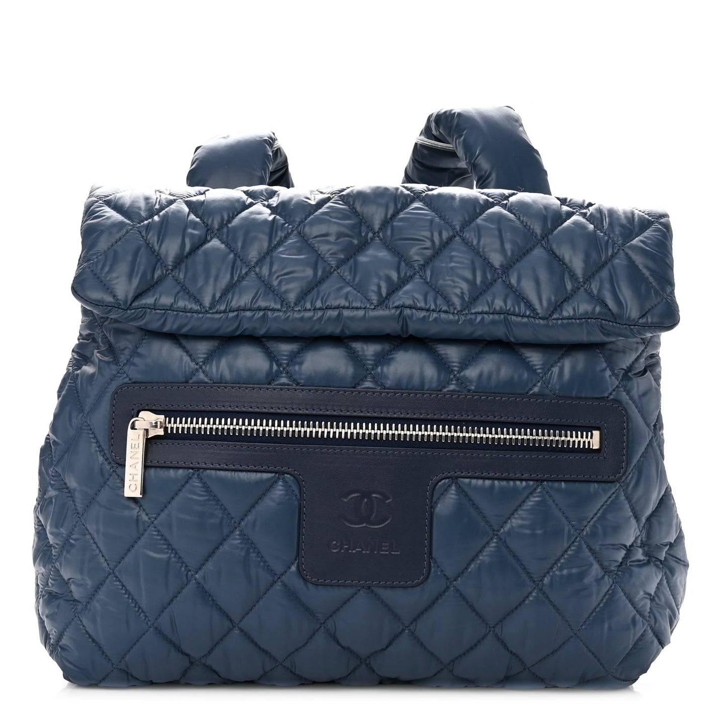 Nylon Quilted Coco Cocoon Backpack Blue
