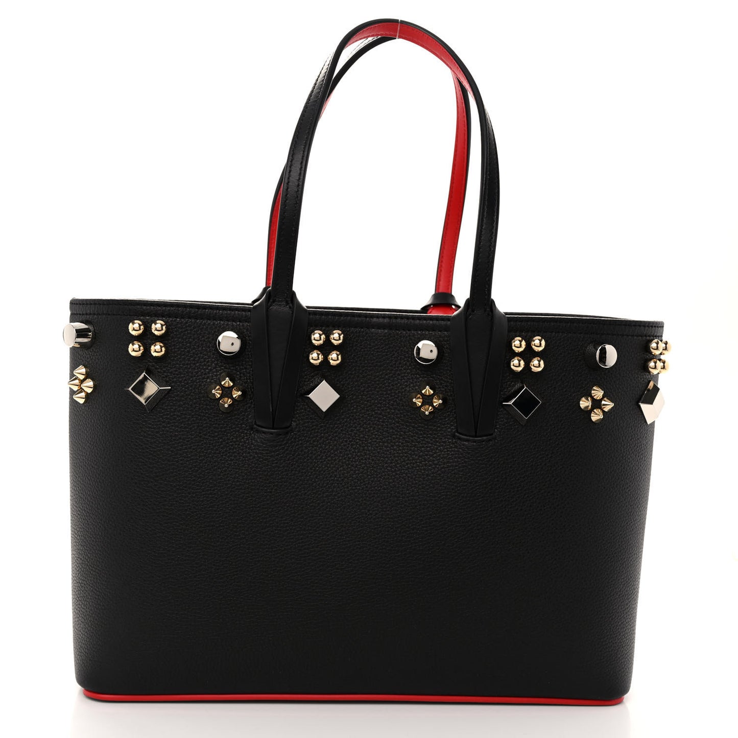 Calfskin Spikes Small East West Cabata Tote Black
