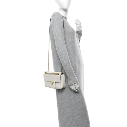 Prada Saffiano Flap Shoulder Bag White 2 of 9