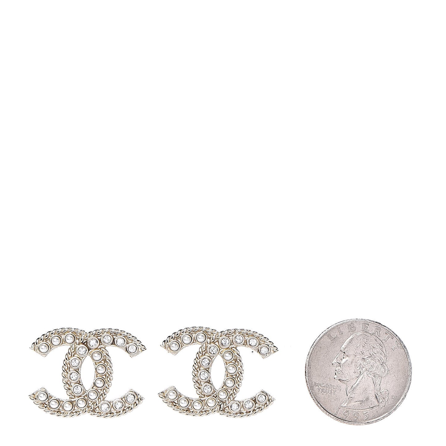 Pearl Crystal April In Paris CC Earrings Light Gold