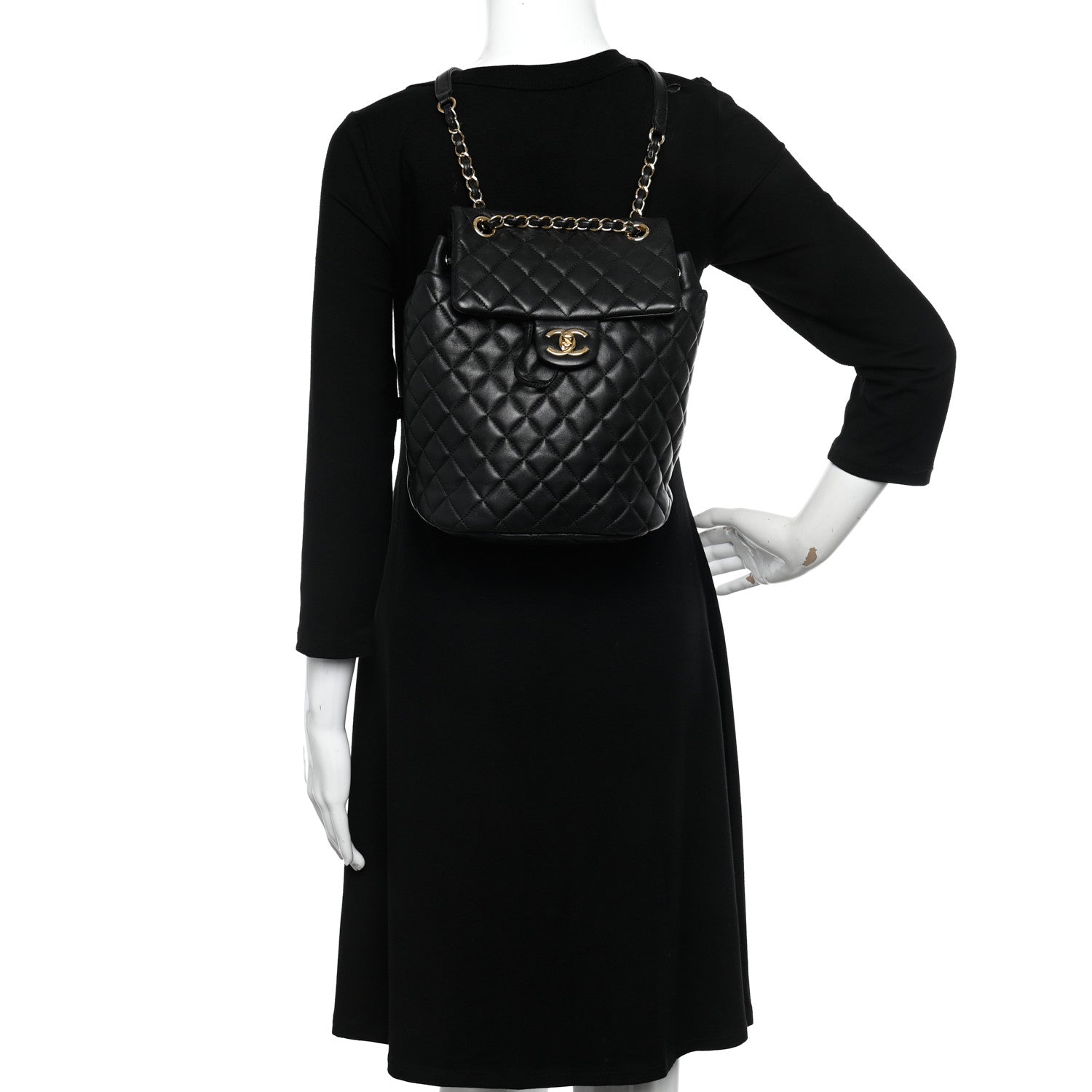 Chanel Lambskin Quilted Small Urban Spirit Backpack Black 2 of 10