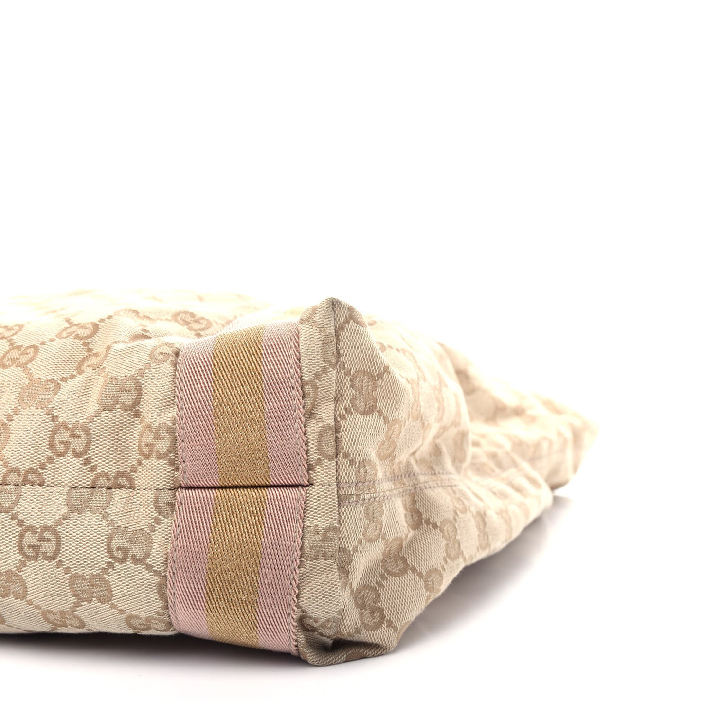 Monogram Medium Web Tote Pink Gold