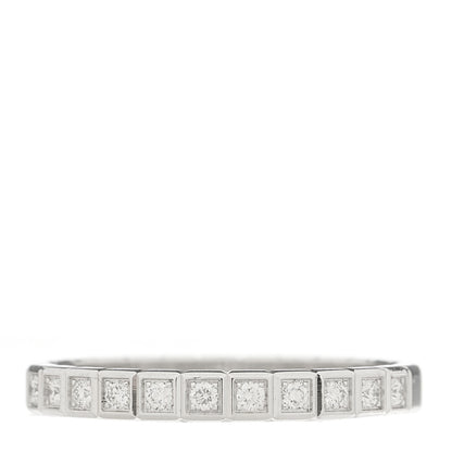 Chopard 18K White Gold Diamond Ice Cube Half Set Band Ring 53 6.5 1 of 7