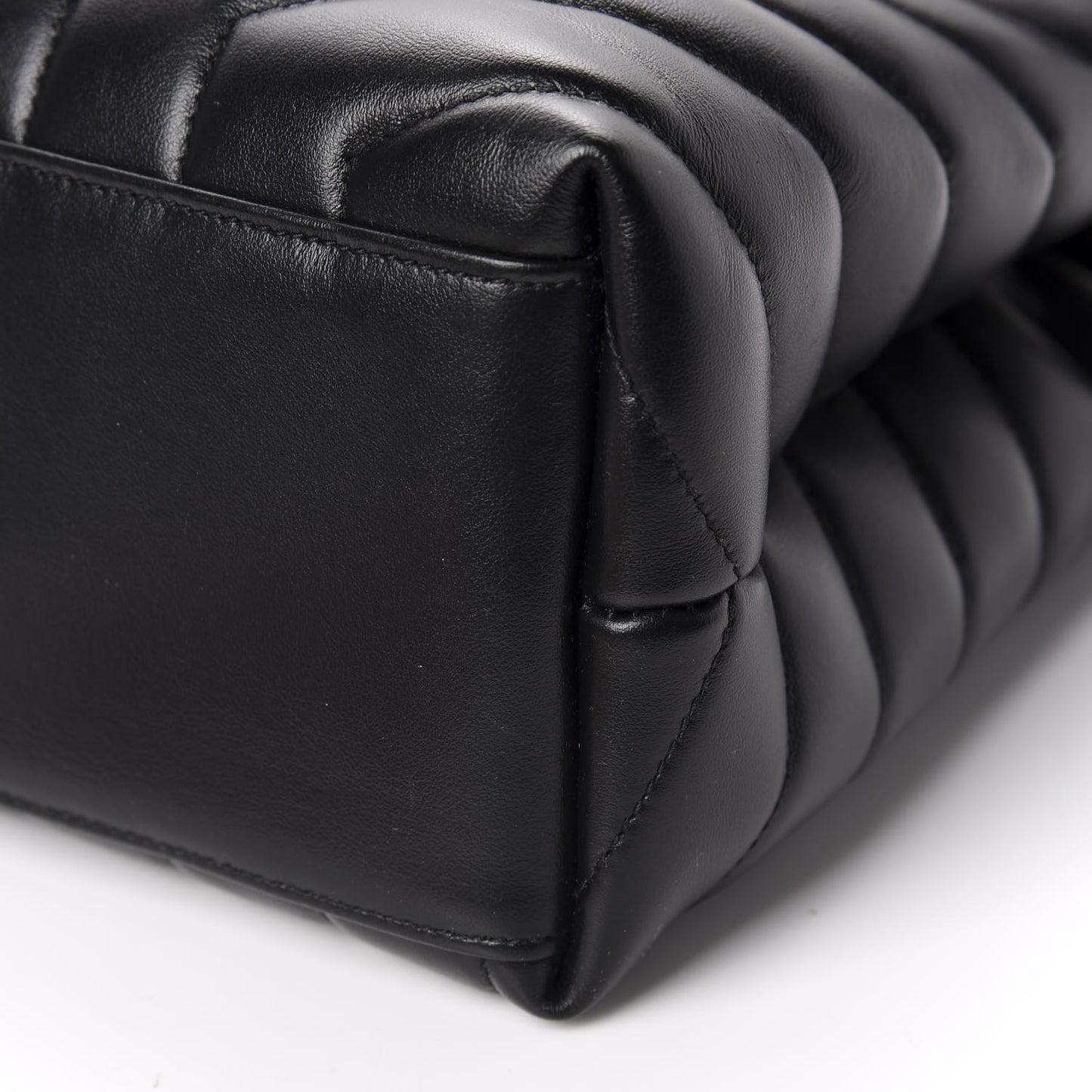 Calfskin Y Quilted Monogram Medium Loulou Chain Satchel Black