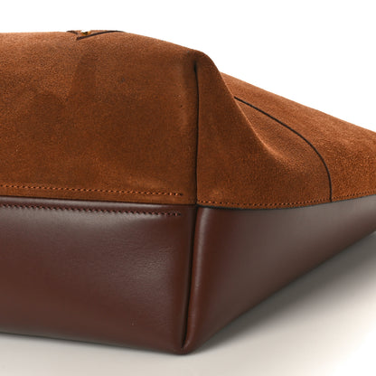 Chloe Suede Patchwork Small Marcie Tote Caramel 9 of 9