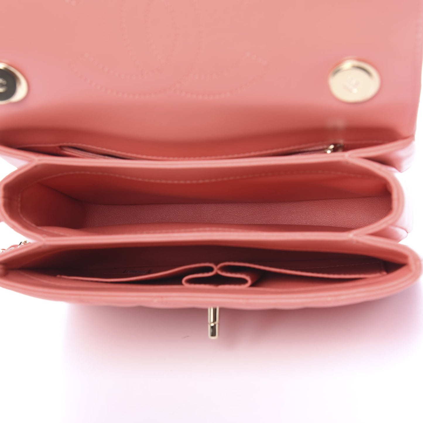 Lambskin Quilted Small Trendy CC Flap Dual Handle Bag Coral
