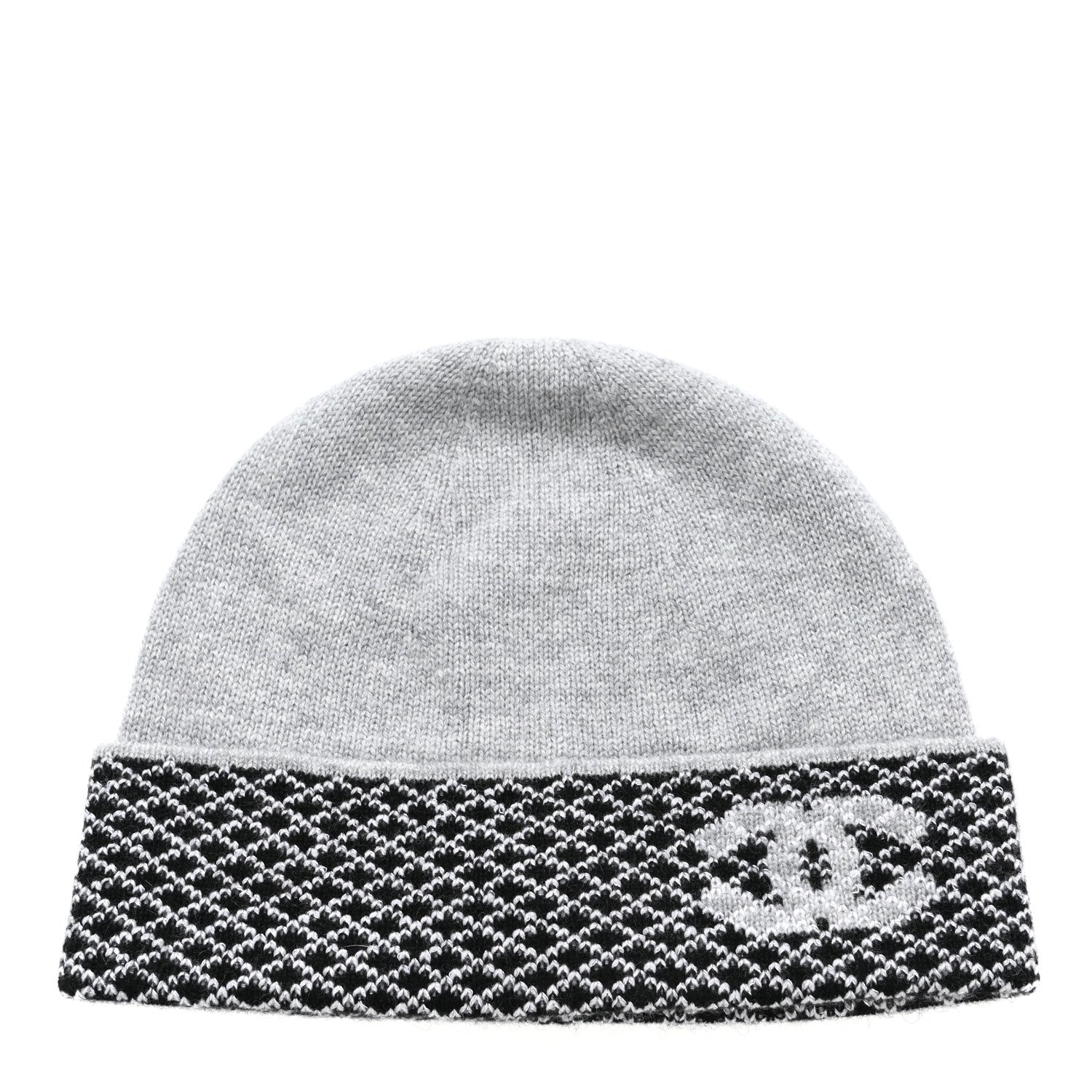 Chanel Cashmere CC Beanie Hat Grey 1 of 5