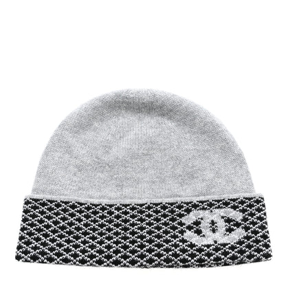 Chanel Cashmere CC Beanie Hat Grey 1 of 5