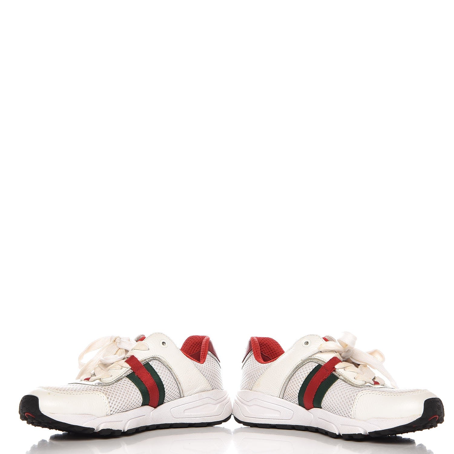 Gucci Calfskin Air Mesh Web Sneakers 36 White 6 of 16