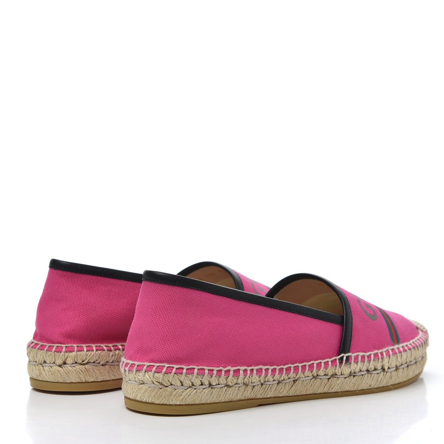 Canvas Logo Espadrilles 37.5 Cyclamen Rose Black