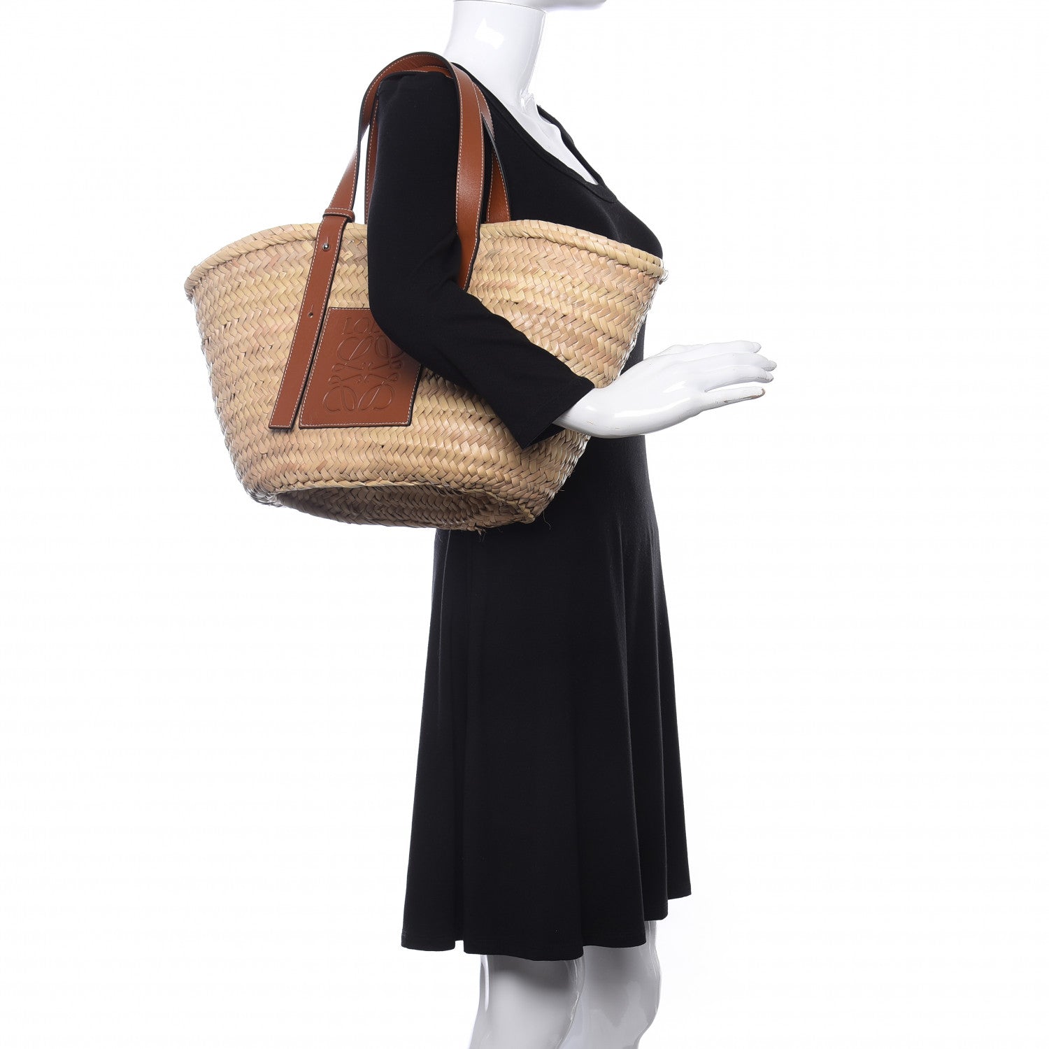 Loewe Raffia Basket Tote Bag Natural Tan 2 of 9