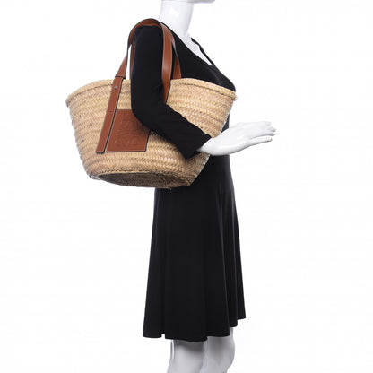 Loewe Raffia Basket Tote Bag Natural Tan 2 of 9