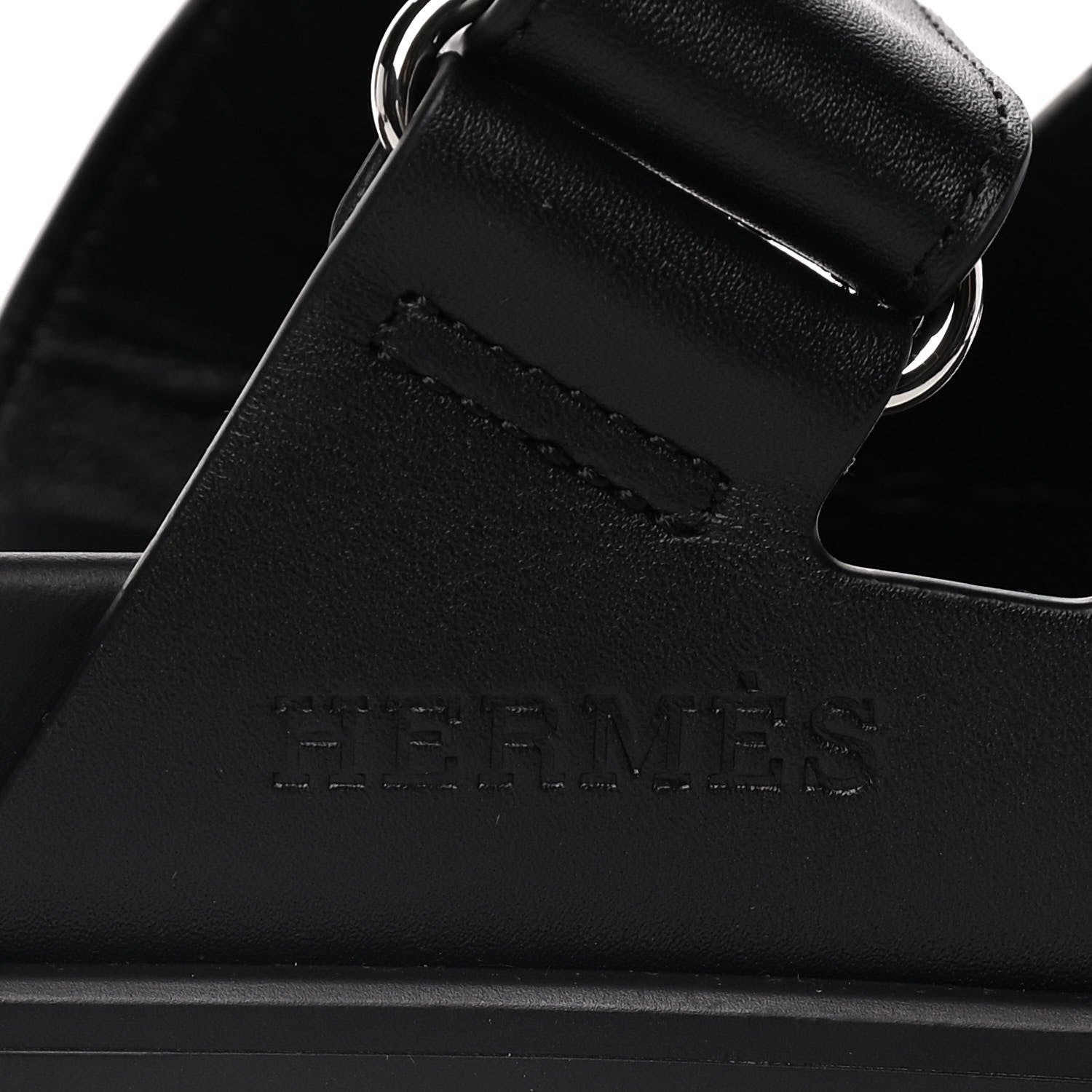 Hermes Calfskin Womens Chypre Sandals 36.5 Black 9 of 12
