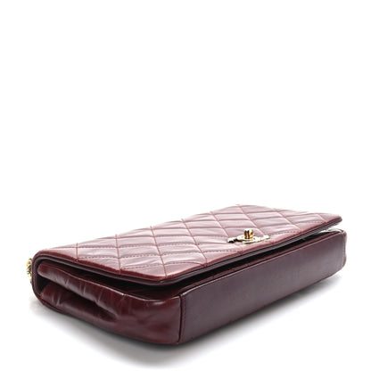 Chanel Calfskin Quilted Gold Bar Flap Burgundy 2 of 10