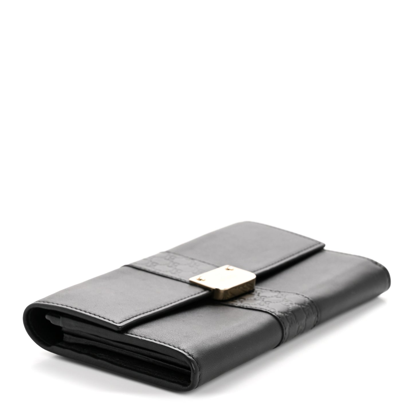 Microguccissima Calfskin GG Continental Wallet Black