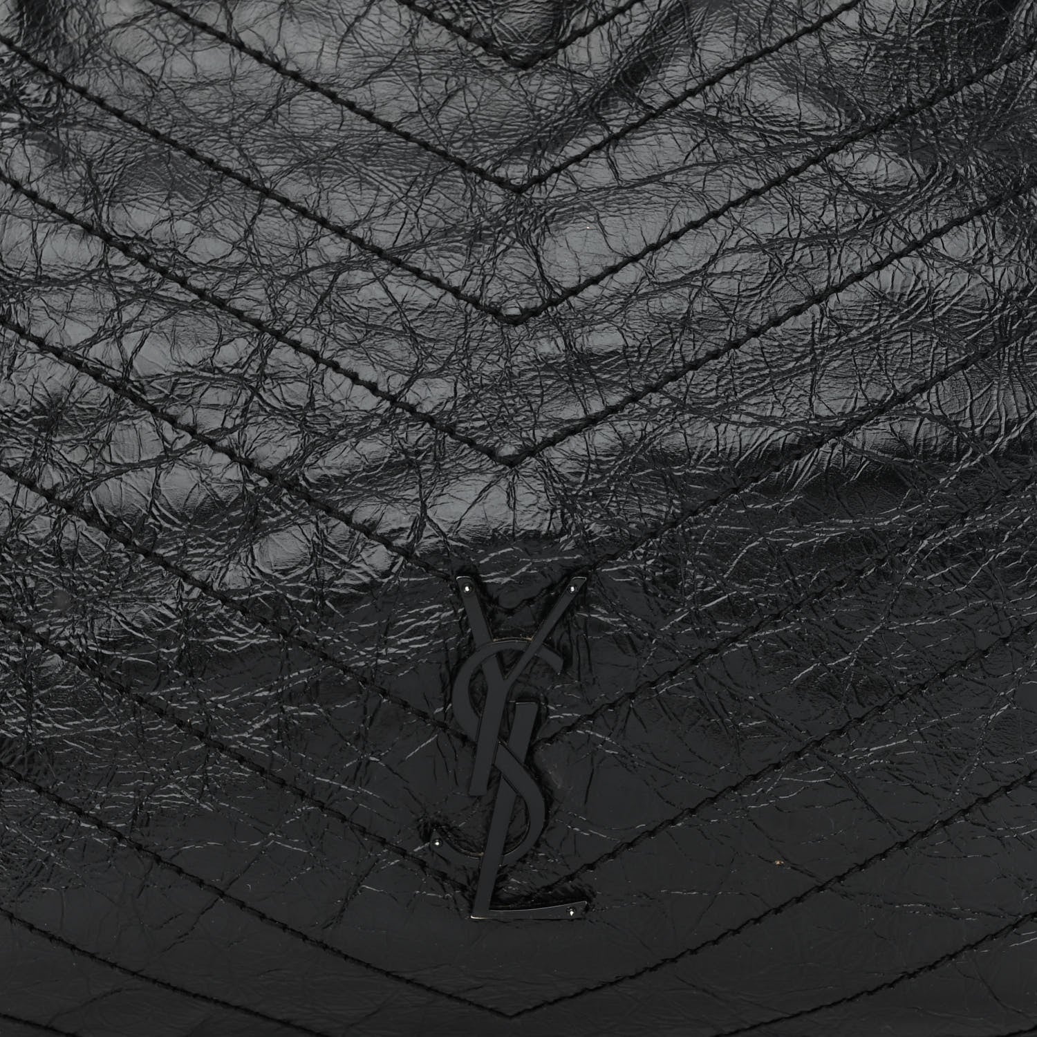 Saint Laurent Crinkled Calfskin Matelasse Monogram Medium Niki Shopper Tote Black 8 of 11