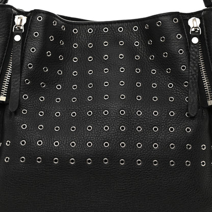 Burberry Calfskin Grommet Medium Maidstone Shoulder Bag Black 8 of 8