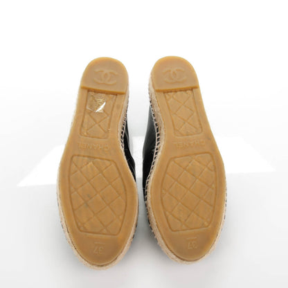 Chanel Lambskin CC Espadrilles 37 Black 6 of 9