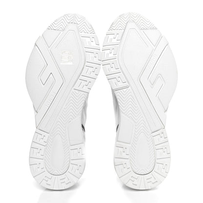 Fendi Nylon Suede Transparent Fendi Flow Low Top Sneakers 40 White 7 of 9