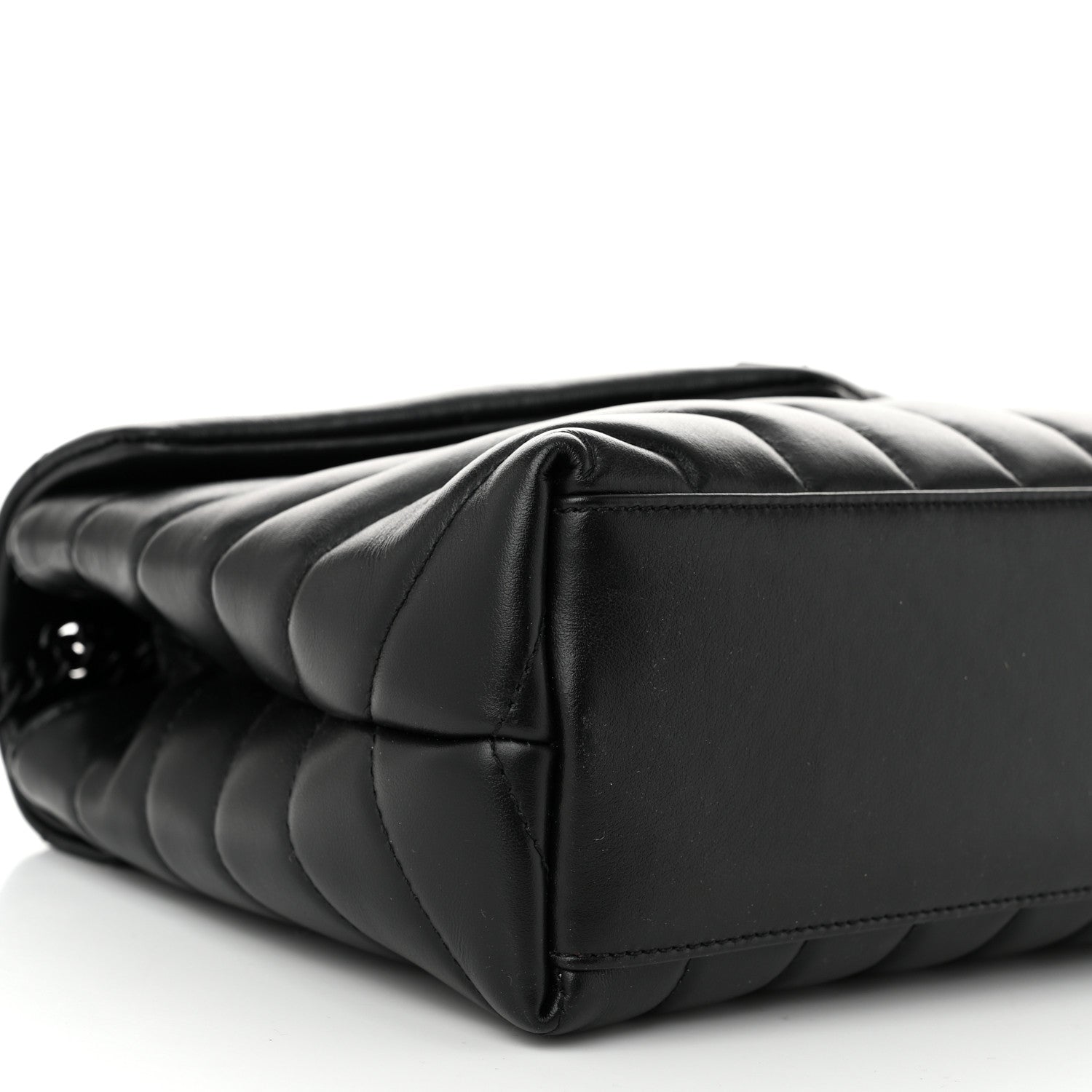 Saint Laurent Calfskin Y Quilted Monogram Monochrome Small Loulou Chain Satchel Black 9 of 11