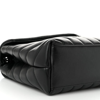 Saint Laurent Calfskin Y Quilted Monogram Monochrome Small Loulou Chain Satchel Black 9 of 11
