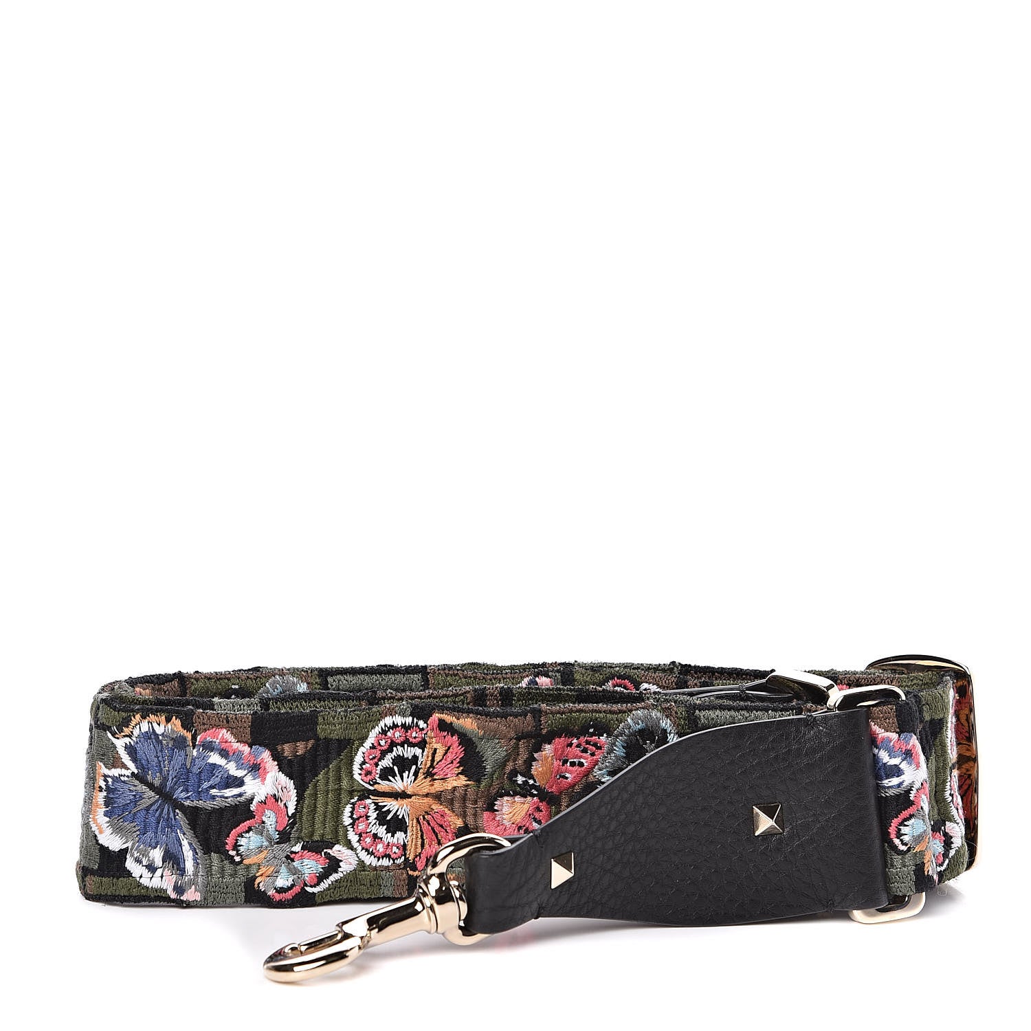 Valentino Garavani Canvas Camubutterfly Rockstud Guitar Strap Multicolor 1 of 3