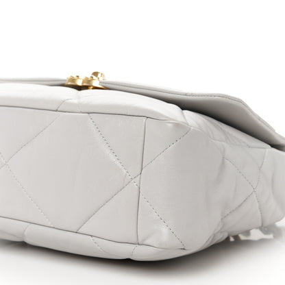 Chanel Goatskin Quilted Large Chanel 19 Flap Grey 10 of 11