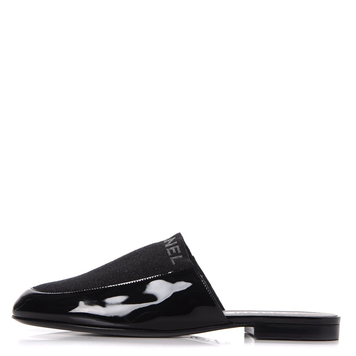 Fabric Patent Calfskin Mules 39 Black