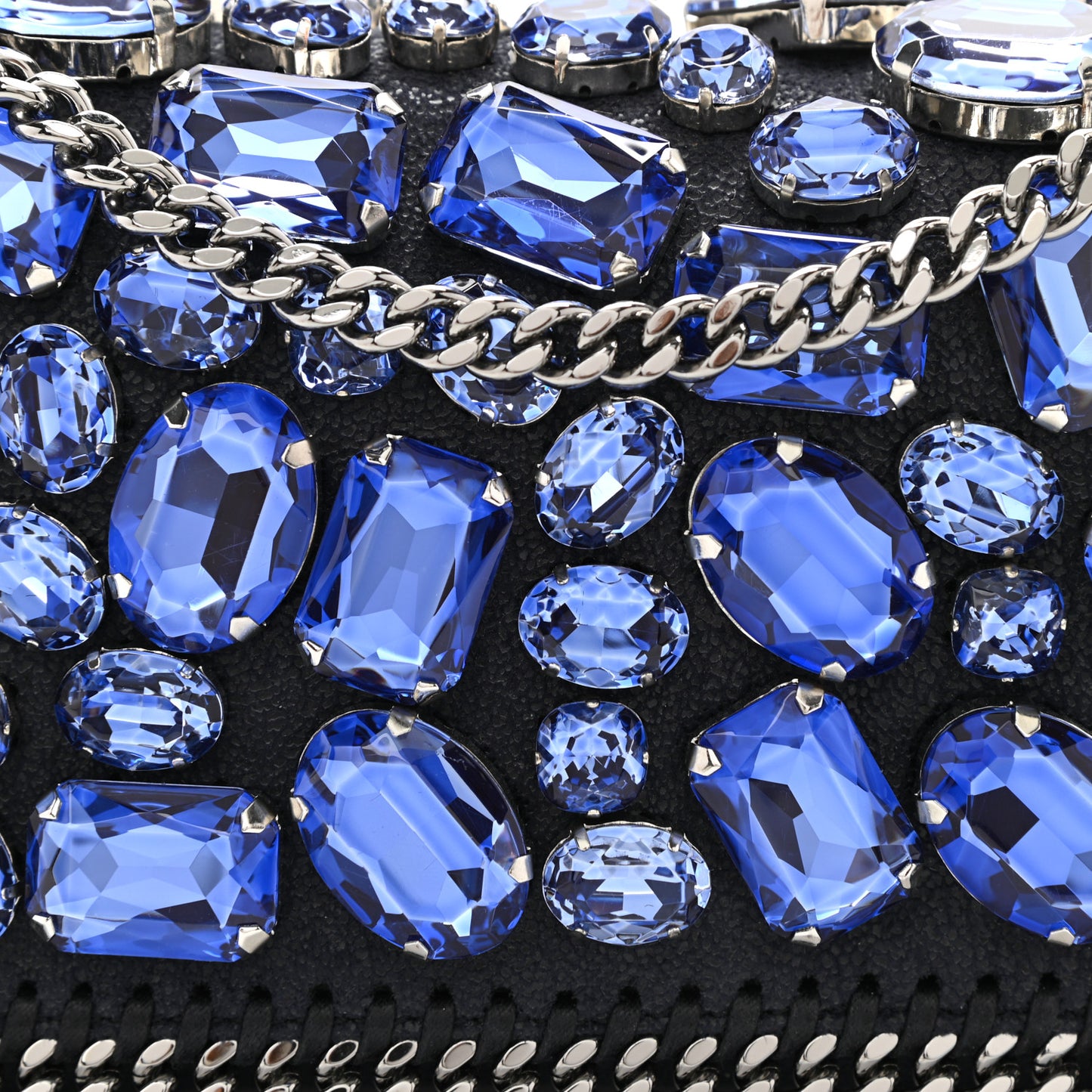 Shaggy Deer Falabella Crystal Embellished Crossbody Bag Blue