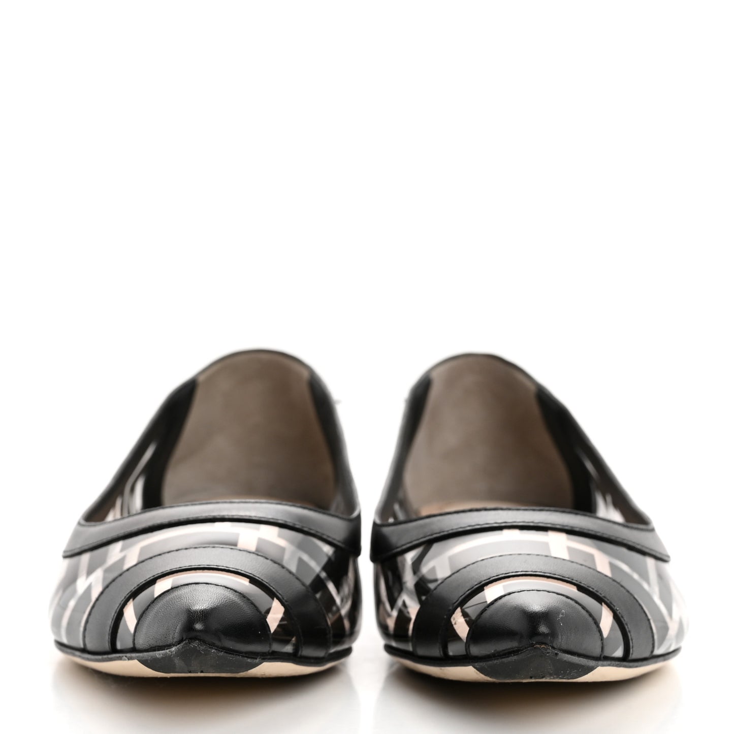 PVC Calfskin FF Colibri Ballerina Flats 36 Black