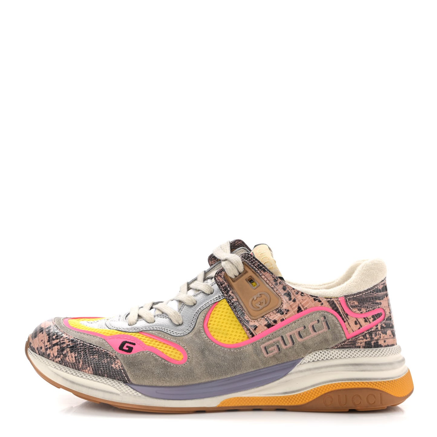 Suede Calfskin Tejus Printed Womens Ultrapace Sneakers 42 Pink Silver Oatmeal Yolk