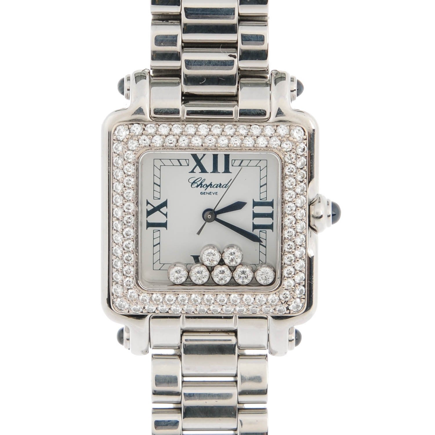 Chopard Stainless Steel 7 Diamond Pave Bezel 27mm Happy Sport Quartz Watch 1 of 7