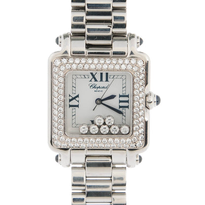 Chopard Stainless Steel 7 Diamond Pave Bezel 27mm Happy Sport Quartz Watch 1 of 7