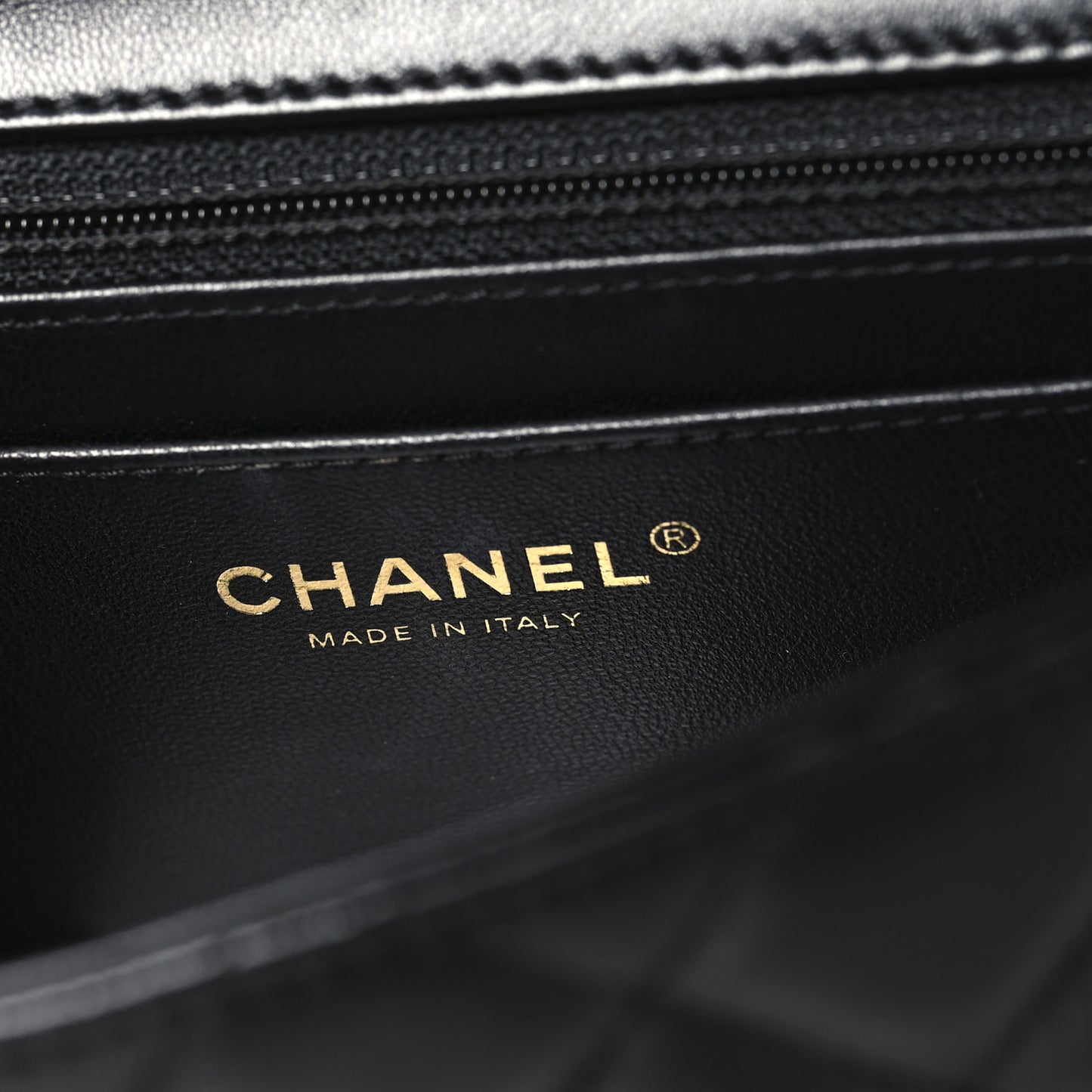 Lambskin Quilted Mini Crystal Top Handle Rectangular Flap Black