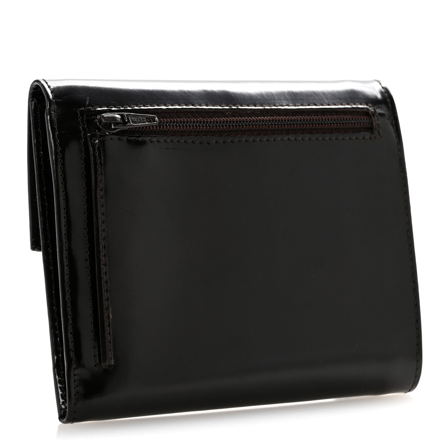 Spazzolato Tri-Fold Compact Wallet Ebano
