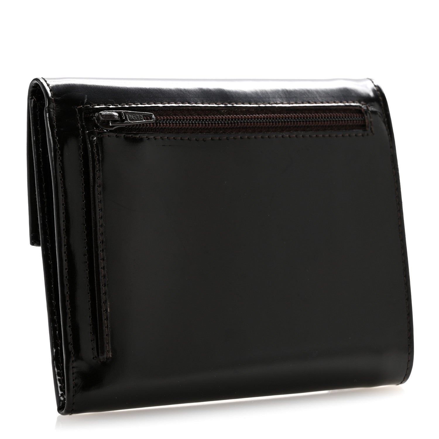 Prada Spazzolato Tri-Fold Compact Wallet Ebano 3 of 15