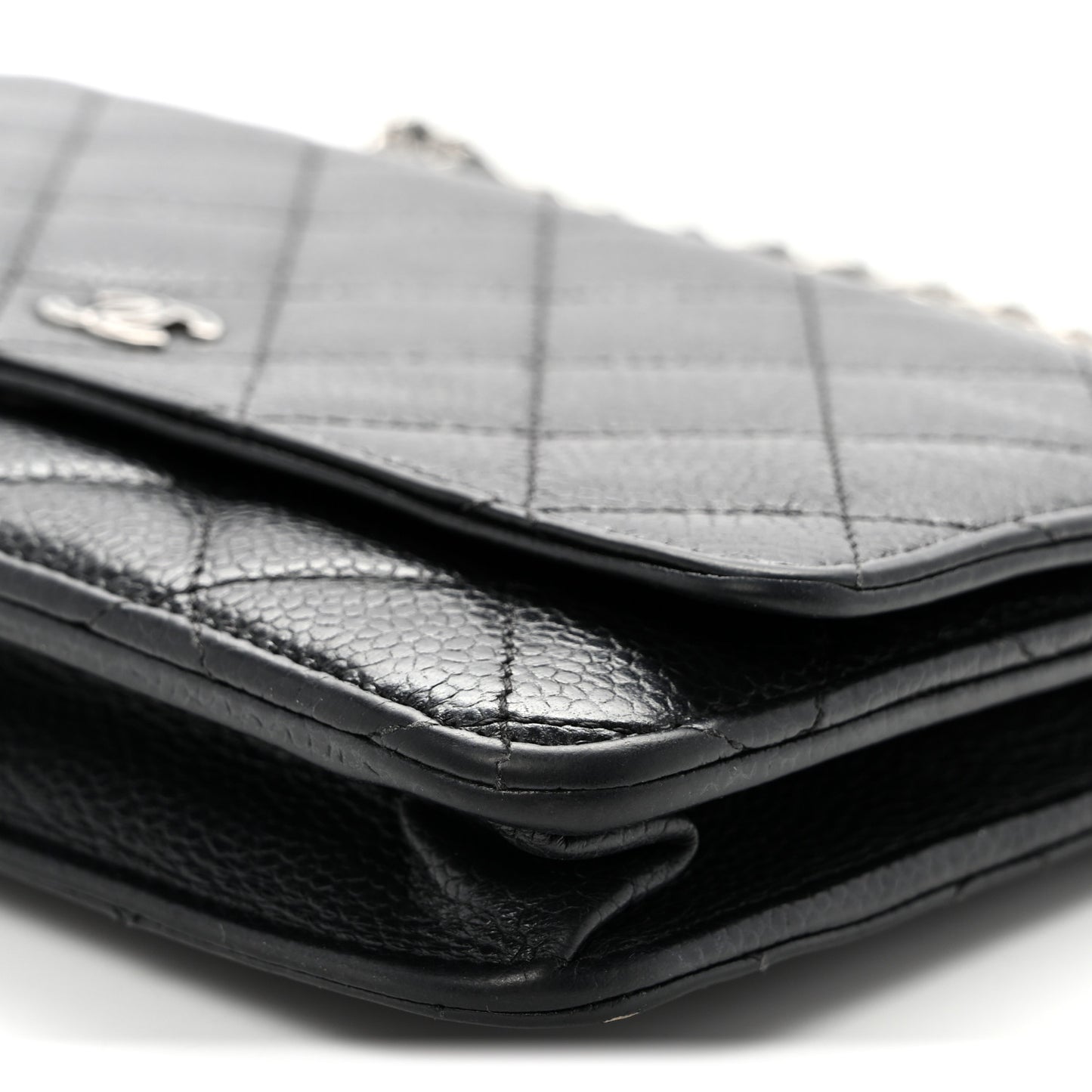 Caviar Quilted Wallet On Chain WOC Black