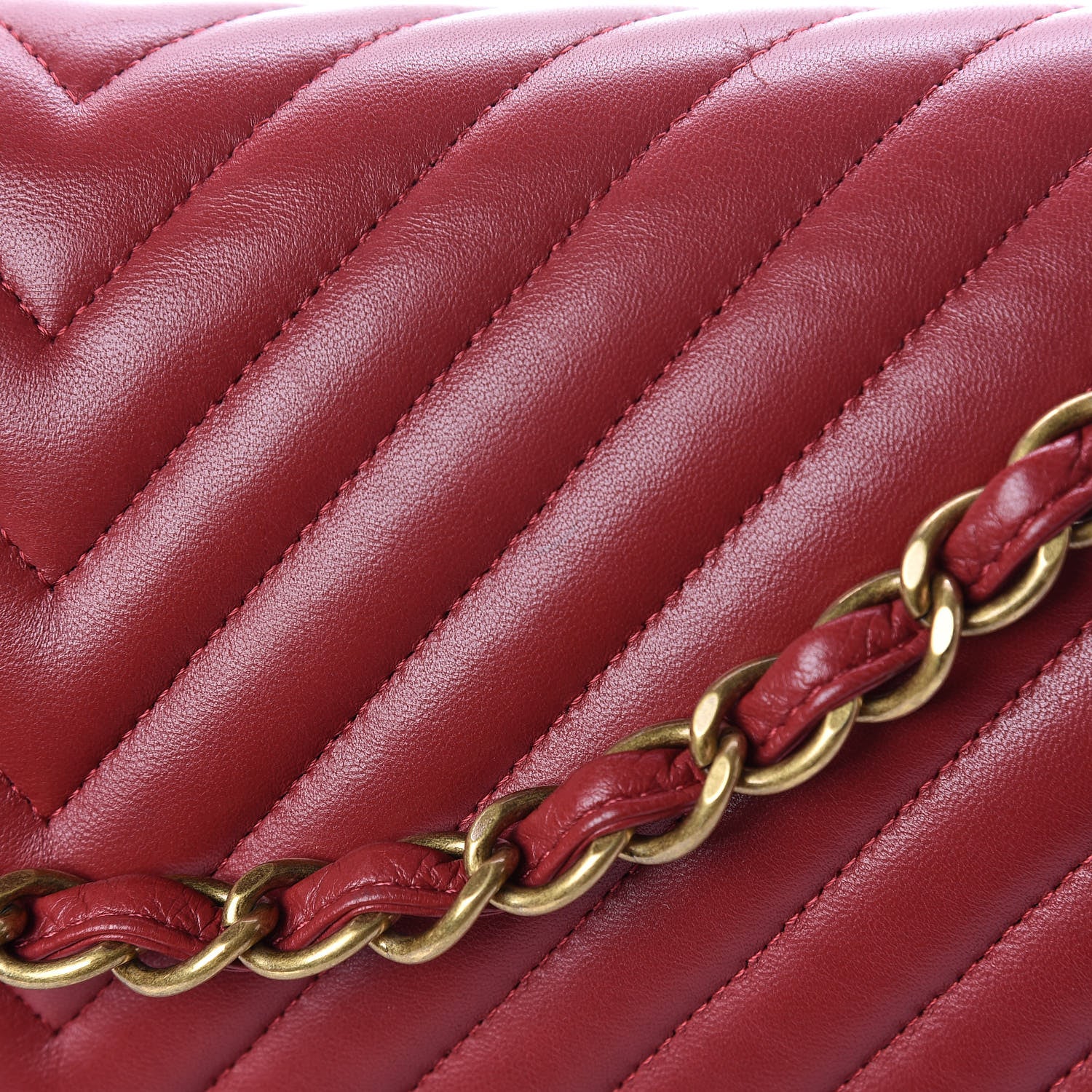 Chanel Lambskin Chevron Quilted Maxi Double Flap Red 26 of 26