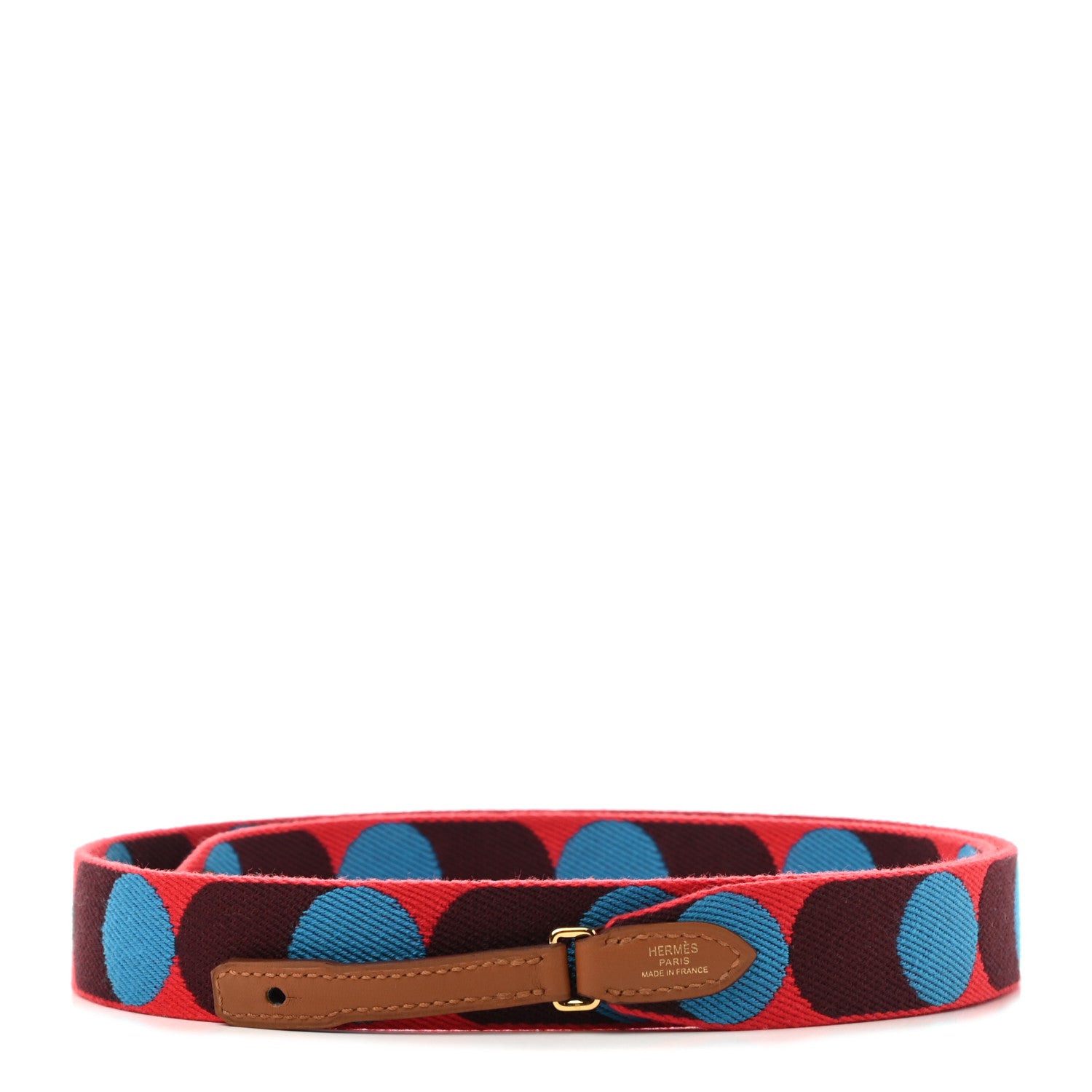 Hermes Toile Swift 25mm Sangle Flipperball To Go Shoulder Strap Rouge De Coeur Bleu Frida Gold 1 of 5
