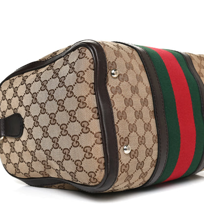 Gucci Monogram Vintage Web Medium Boston Dark Brown 11 of 16